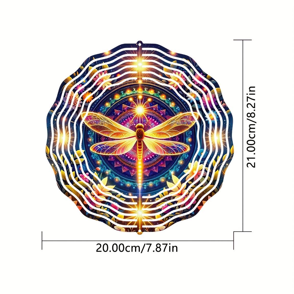 

Богемный Мандала Стрекоза Ветряной Спиннер - 3D Садовое Искусство из Нержавеющей Стали, Металл с Цветочным Ручным Изготовлением 01A