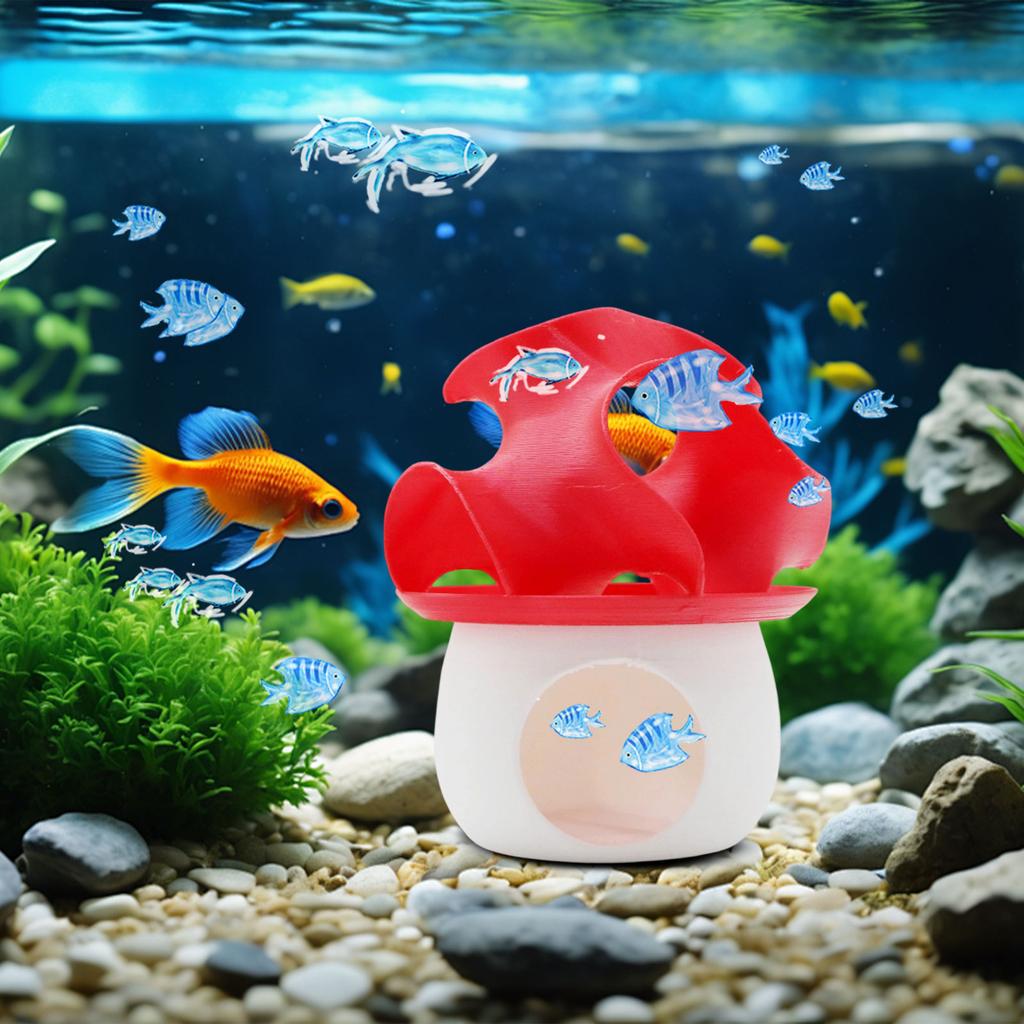 Aquarium Decoration Mushroom House Resin Ornament Fish Tank Landscape Accessory for Aquatic Environment Enhancing Natural Look