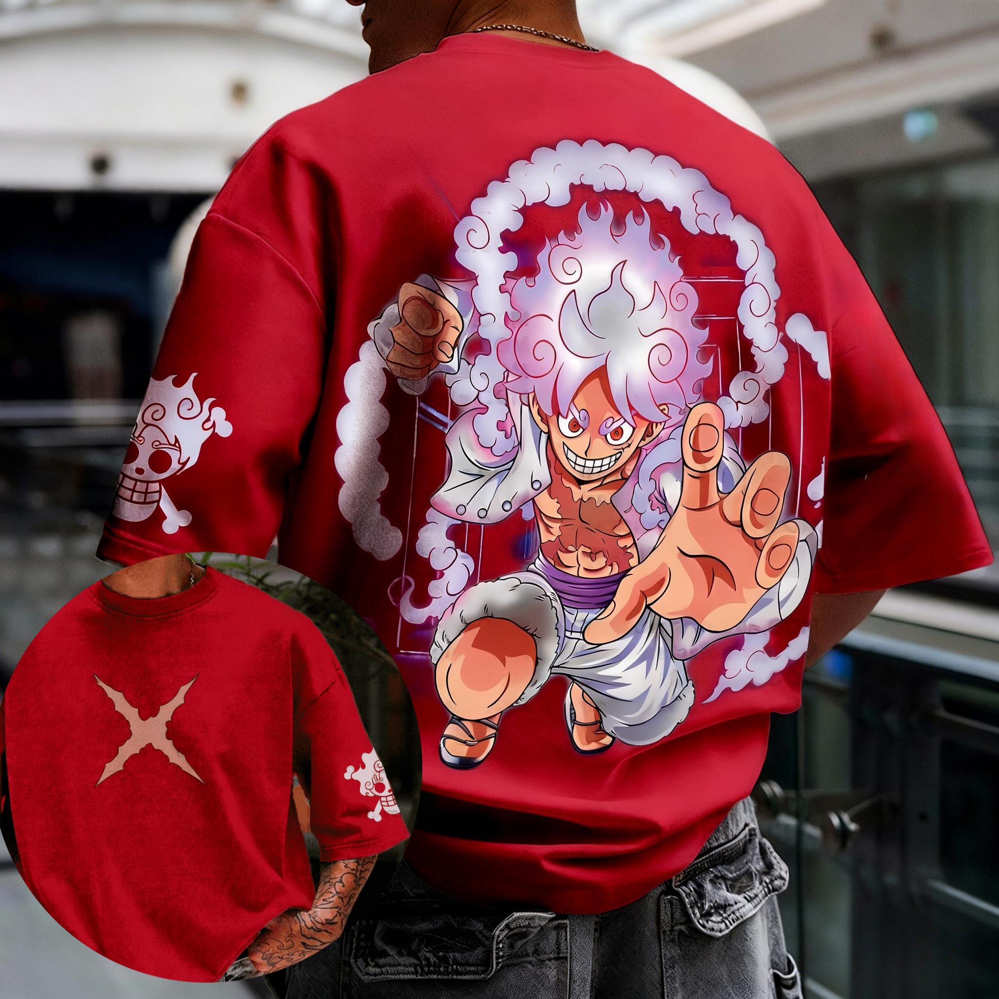 

Bandai One Piece Шорты с принтом Луффи и Зоро, с коротким рукавом, Летние 2026, Мужские и Женские, Свободные, Дышащие, Спортивные, Модная Футболка S