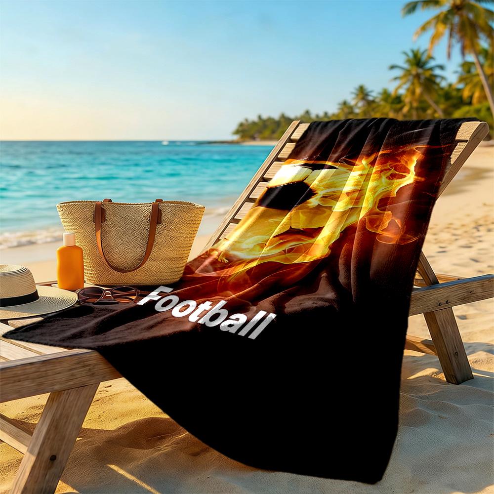 Soccer Beach Towel Quick-Dry Soft Microfiber Comfortable Lightweight Suitable for Swimming, Gym, Camping, Yoga Vacation