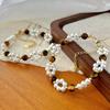 Vintage Artificial Crystal Pearl Natural Tiger'S Eye Stone Bracelet Bracelet.