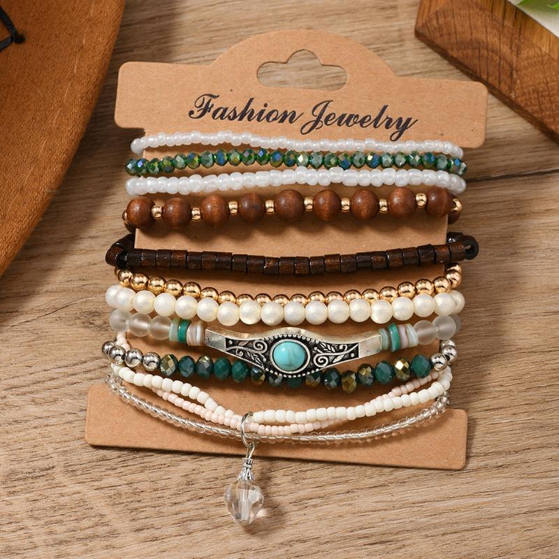 Neues Kokosnussperlen Perlen Elastische Schnur Herrenarmband Armband Armband