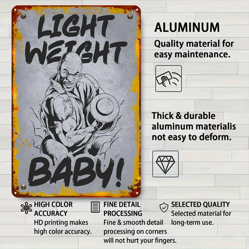 Light Weight Baby Bedroom Decoration Living Room Decor Men Ronnie Coleman Gym Motivational Metal Signs Sport Poster Wall Art
