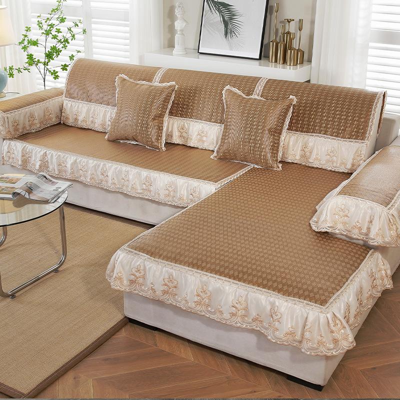 

Летняя подушка для дивана из полыни и ледяной лозы, новый коврик для дивана, нескользящая подушка, простой чехол для дивана, накидка, полотенце 70*70cm