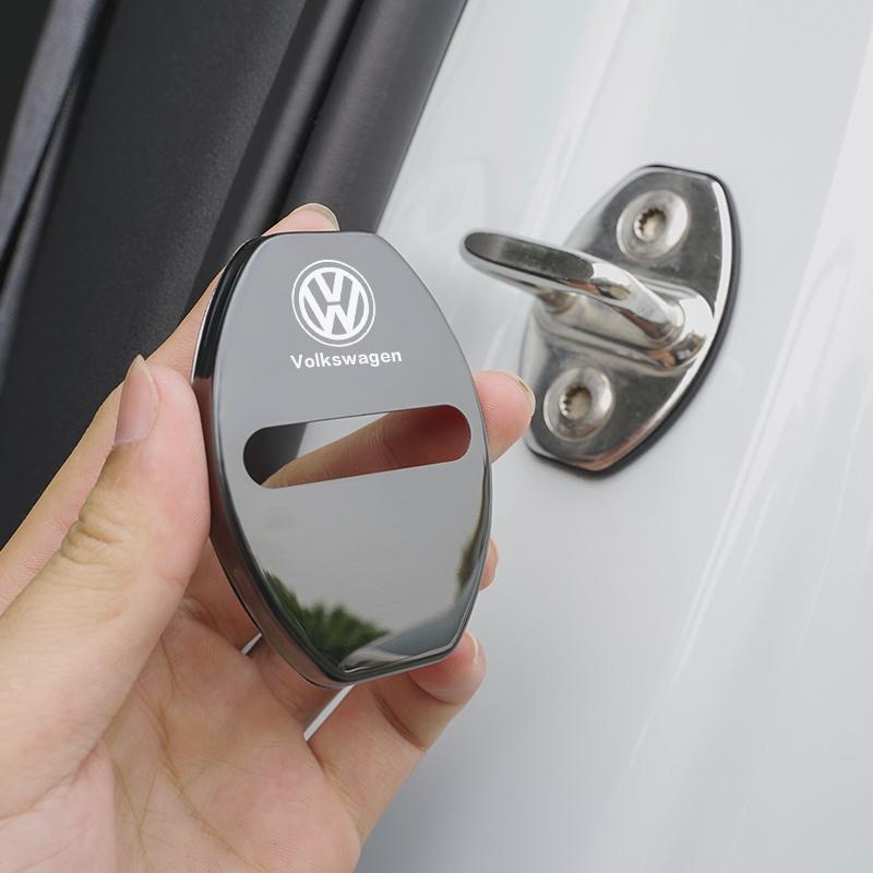 4Pcs Stainless Steel Car Door Lock Protective Cover For VW Volkswagen Golf 5 6 7 Tiguan Polo MK7 ID.3/4/6 xn4