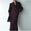 2025 Spring Women's Elegant Woolen Coat with Lapel and High Waist