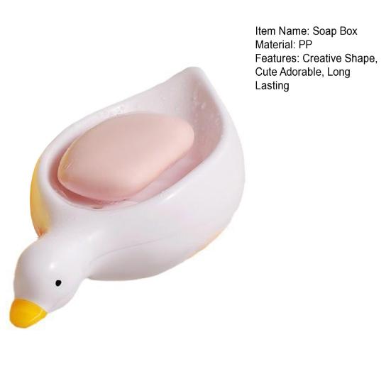 Duck-Shaped Soap Box Non-Slip Design Self-draining Easy to Clean Universal Soap Holder Bathroom Decoration