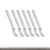 High Appearance Stainless Steel Fruit Fork Set with Stand Reusable Dessert Fork Three Toothed Portable Cake Fork Cake