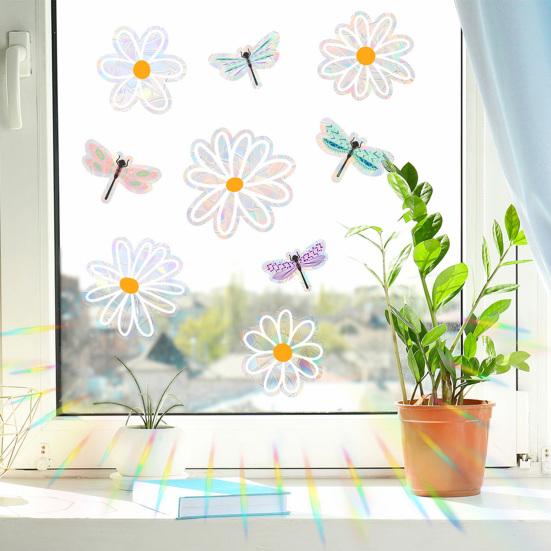 Static Glass Sticker Sun Protection UV Blocking Privacy Film with Colorful Rainbow Light Effect Glue-Free Electrostatic Reusable Window Cover