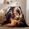 1PC Resurrection scene with praying figure Print Blanket Warm Soft Fluffy Kids Adult Sofa Bed Throw Blanket Travel Camping RV