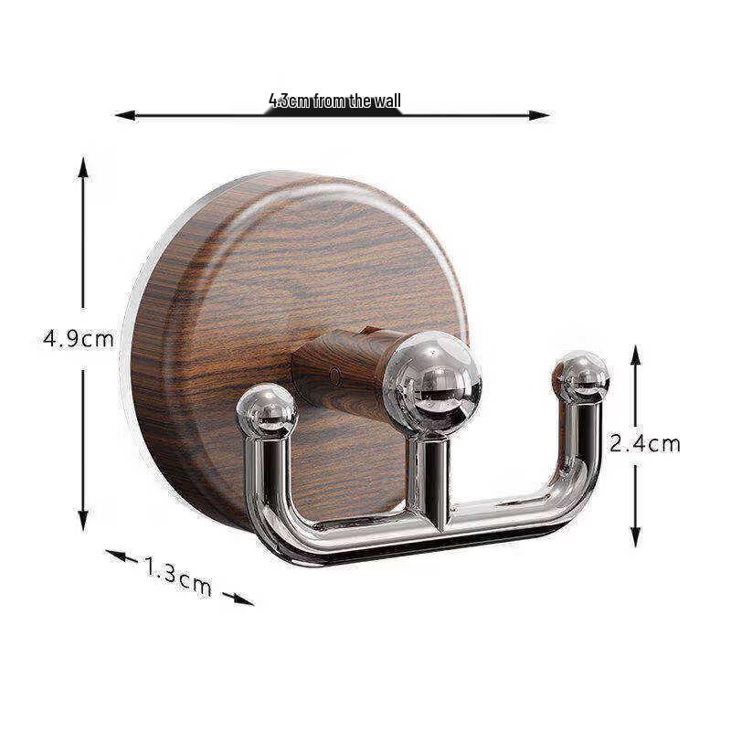 LIEI Wood Grain Suction Cup Double Hook