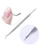 Correcteur de doigt d'orteil à rainure argentée, poussoir à cuticules, dissolvant en acier inoxydable, outils de manucure pour ongles