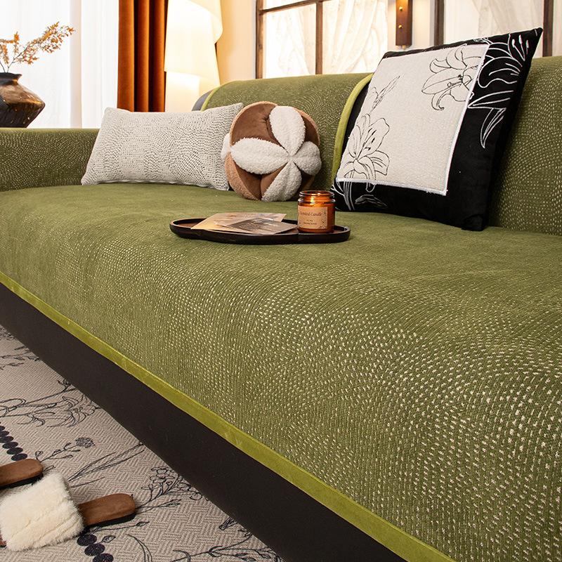 

New Four-Season Universal Sofa Cushion Fixed Non-Slip Straight Row Leather Sofa Seat Cushion Sofa Cover Cloth Towel 70*70cm