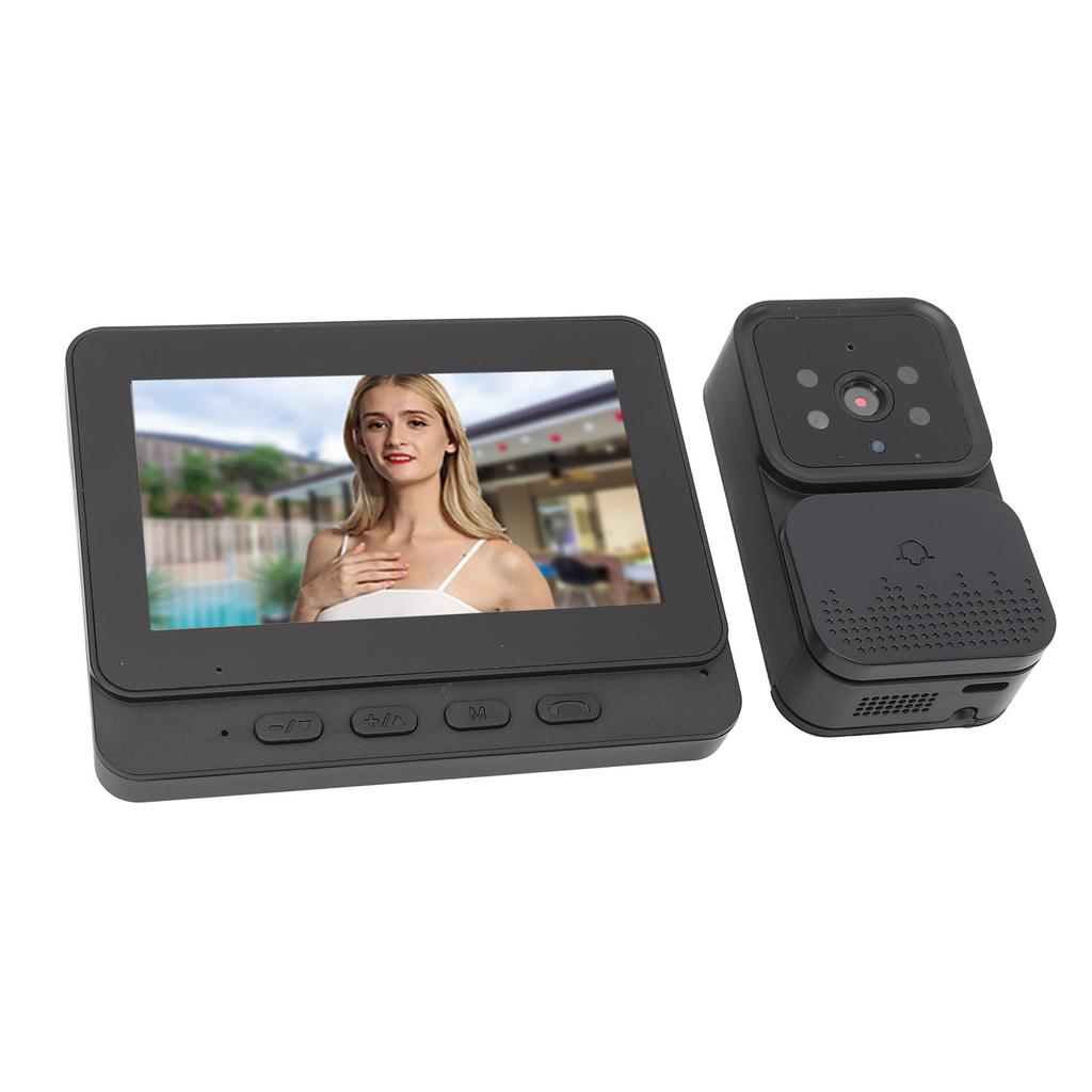 Video Doorbell System with 4.3inch Color Screen 1080P HD 70 Degree HiFi Microphone Night Vision Waterproof Wireless Dual Way Talk Video Doorbell