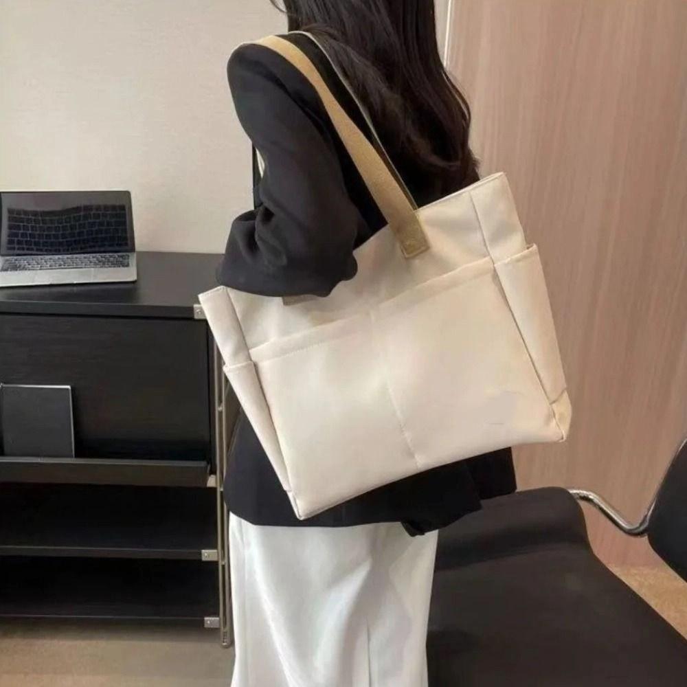 Canvas Shoulder Bag Large Capacity Waterproof Casual Sport Street Bag Japanese Multi-pocket Fashion Cross Body Bag Women