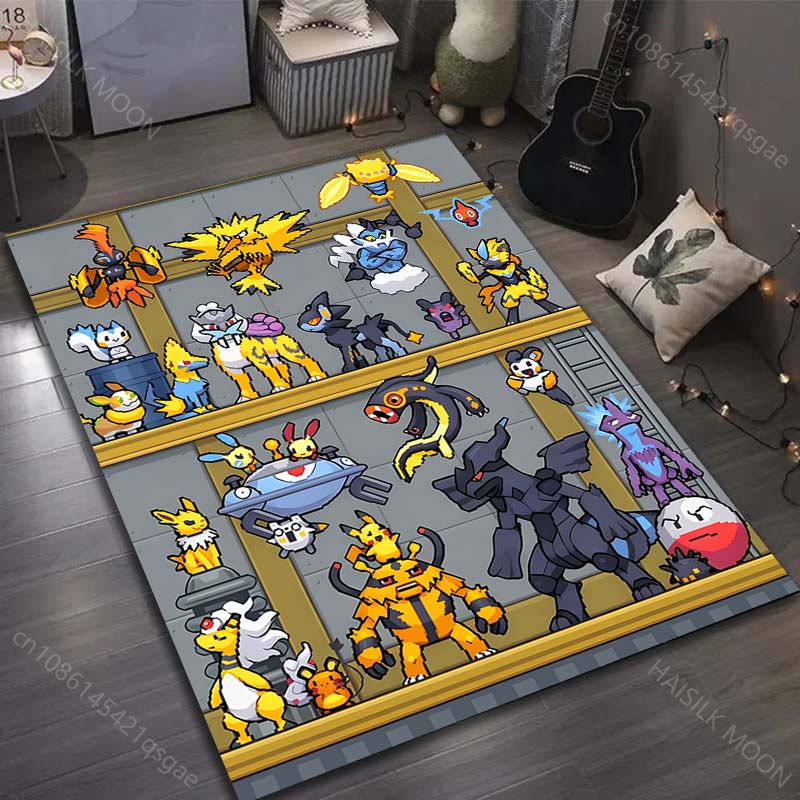 Multiple Sizes Pokemon Game Print Carpet for Living Room Bedroom Kid's Room Home Decor Non-slip Mat Area Rug Luxury Gift