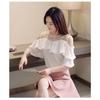 Round Neck Solid Color Chiffon Shirt Summer New Three-quarter Sleeve Loose Top for Women