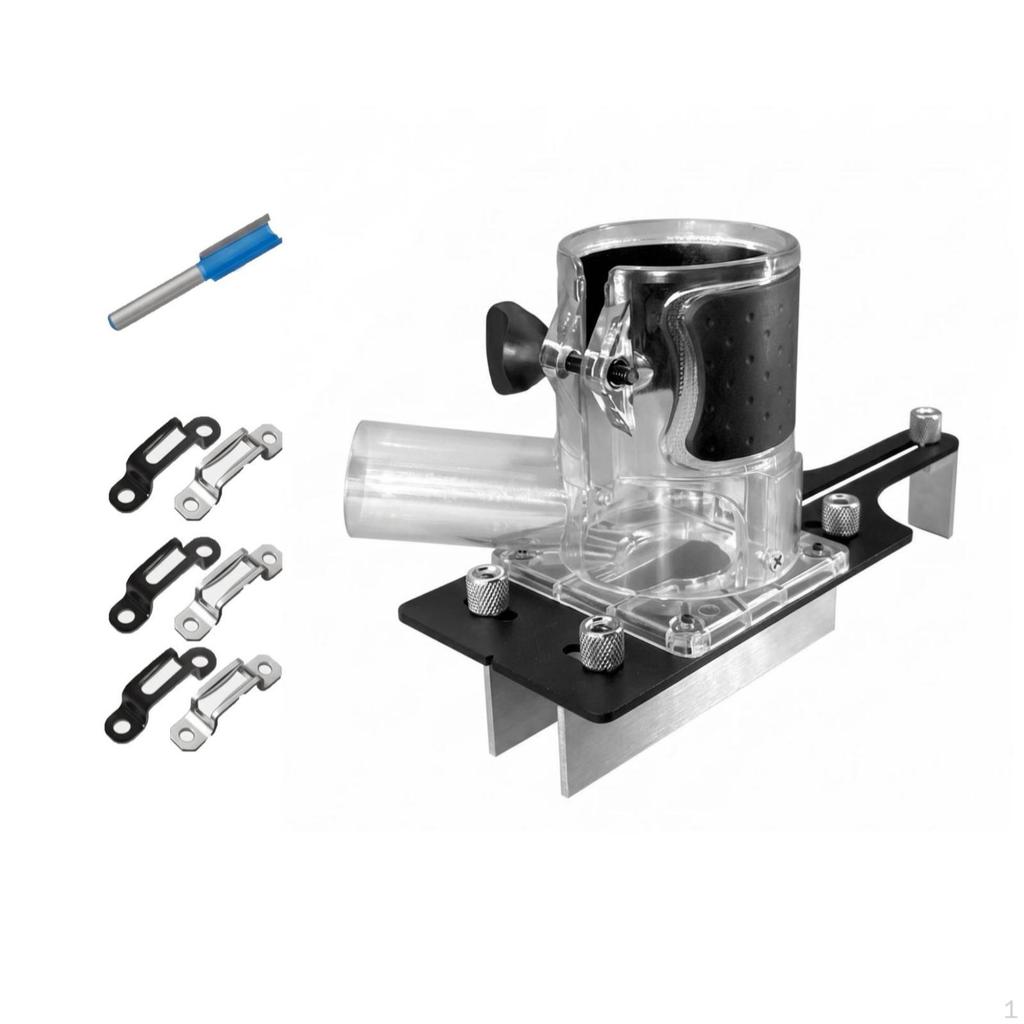 Dust Collection Router Jig Transparent Body Slotting with Cutter and Wrench Carpentry