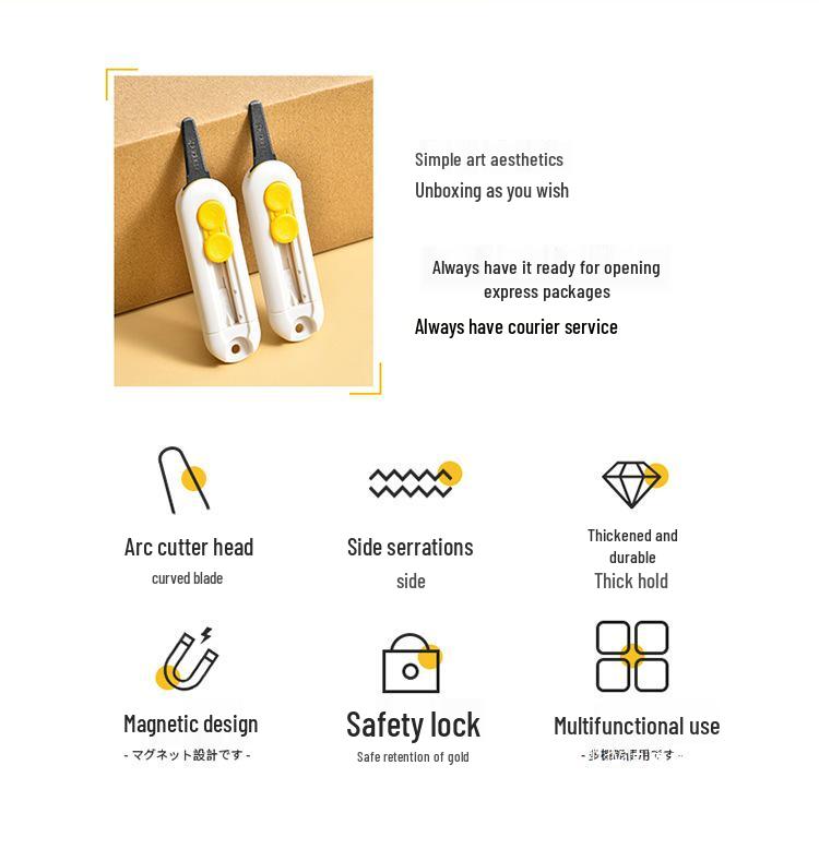 Japan Magnetic Unboxing Knife - Anti-Stick, Portable Utility Knife for Express Parcels & Cardboard Boxes