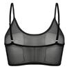 Women‘s Sheer Mesh Camisole Crop Top S-5XL: Adjustable Spaghetti Straps Sleeveless Vest for Party Club Night Out