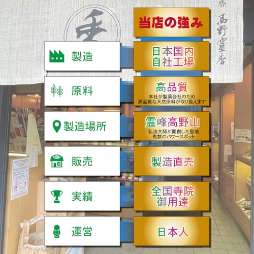 Koya Reiko Räucherstäbchen, Geschenk-Räucherstäbchen, Kleine Paulownia-Holzschachtel mit buddhistischem Geschenkanhänger (Kartongröße: 11cm x 19cm)