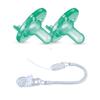 Philips Avent Soothie Pacifier Set Clear Pacifier Holder (0-3 Months, Green) - 2-Pack +