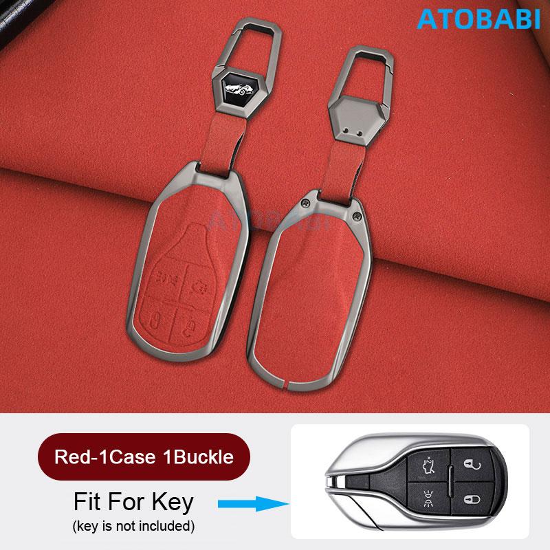Zinc Alloy With Suede Leather Car Key Case Cover Bag For Maserati Ghibli     Levante Gt Quattroporte Accessories