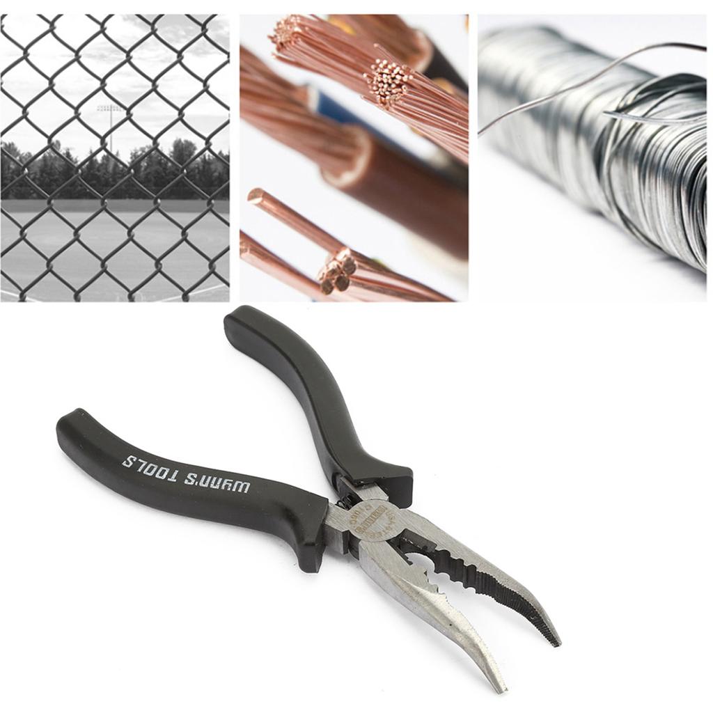 6   High Carbon Steel Slimline Bent Nose Pliers Round Curved Nose Pliers for Multiple Purposes
