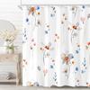Amm Watercolor Floral Shower Curtain Pink Coral White Flower Shower Curtains For Bathroom Modern Simple Cute Herb Plant Leaf Wat