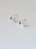 Lucore Silver 925 Little Piece Cubic & Pearl Asymmetrical Earrings