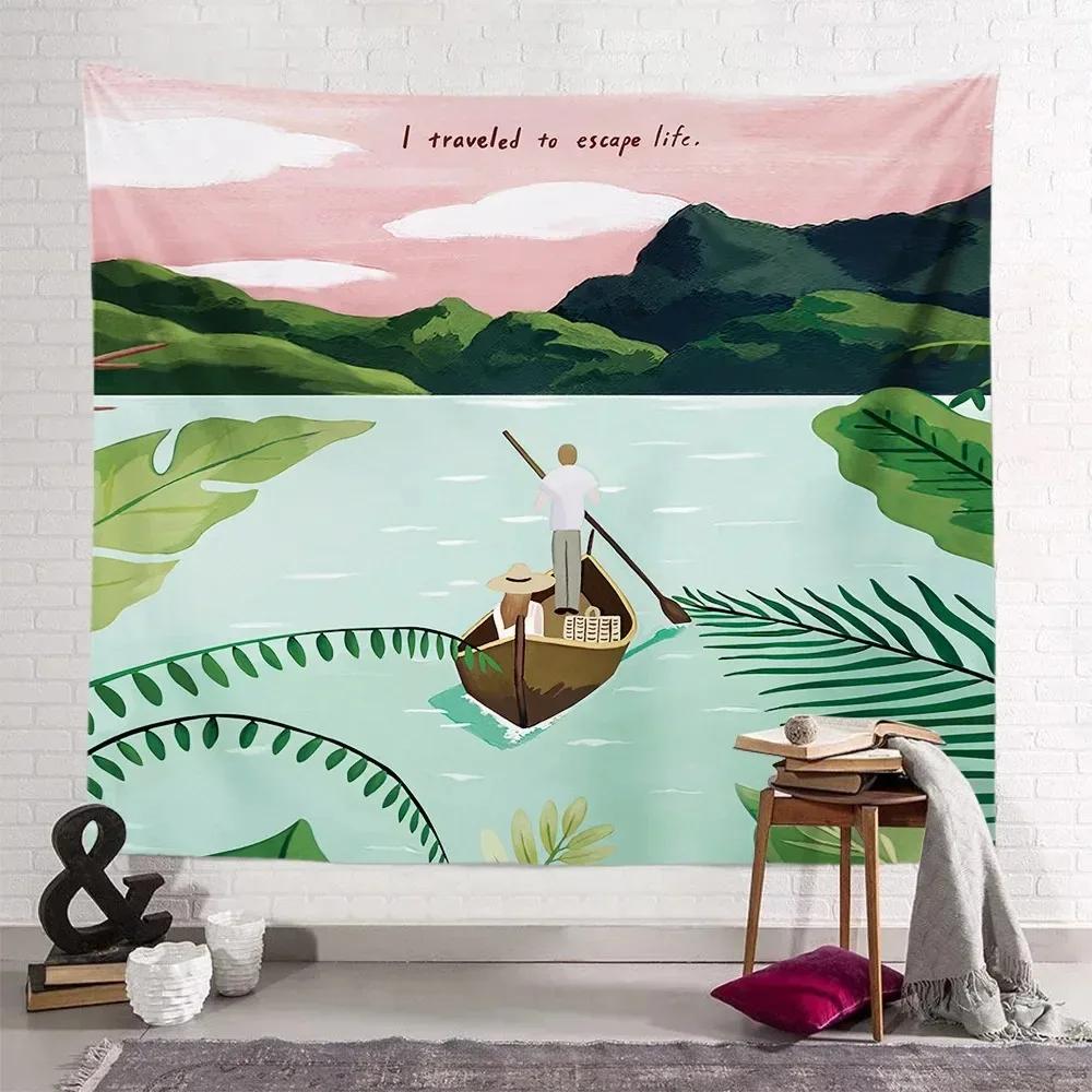 Botanical Art Tapestry Minimalist Design Unique Wall Decor for Living Room Perfect Gift for Plant Lovers