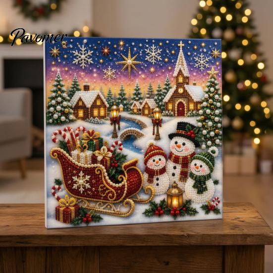 DIY Christmas Gift Ideas Faux Pearl Art Kit, Church Painting Jesus Kit Holy Family Wall Decor Craft for Adults, Handmade Holiday Textured