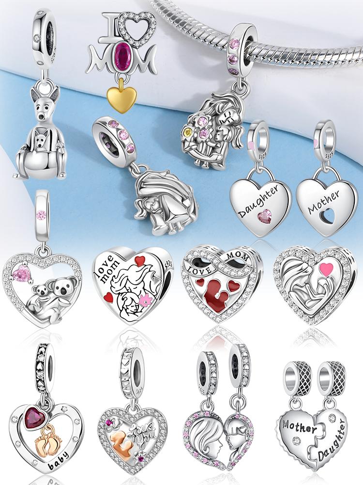 Charms Plata Heart Kangaroo Koala Mothers Day Gift Copper Plated For Charms Copper Plated Original Bracelet For Jewelry Making