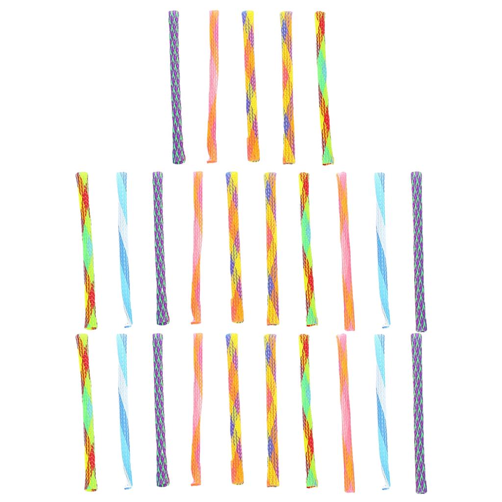 25Pcs Cat Tube Woven Cat Toy Kitten Toy Interactive for Cat Teething Chewing Spring Tube for Cat To Exercise Gift