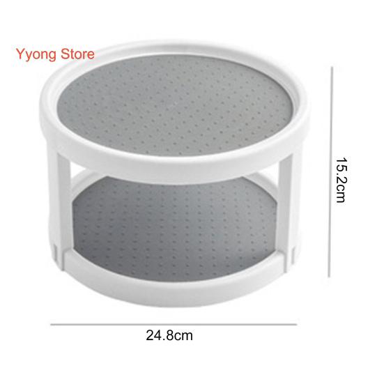 Kitchen Storage Tray Rotatable Non-slip Large Capacity Portable Round Kitchen Seasoning Organizer Turntable Household Supplies