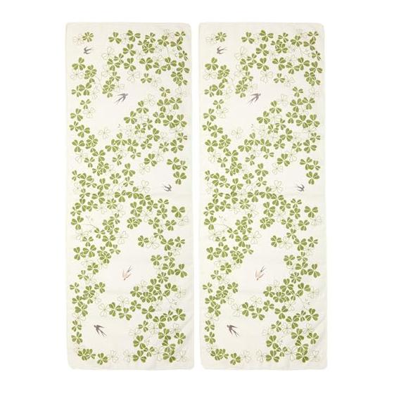 Yamamoto Jin Shoten Fukukoi Fluffy Double Gauze Tenugui Towel, Swallows and Clover, Approx. 32x89cm