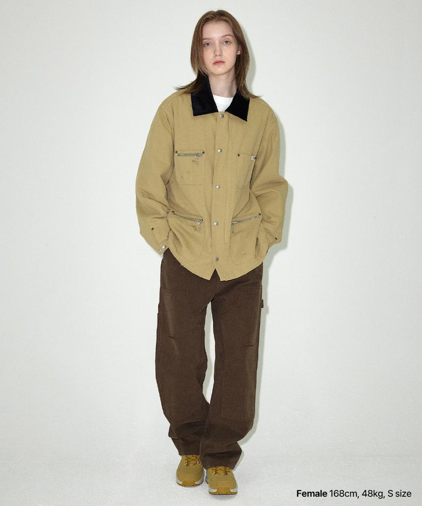 MAHAGRID Double Knee Canvas Pant Brown(Mg2Efmd113A)