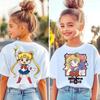 Sailor Moon Tshirt Printed Kids TShirt Boy Girl Unisex Summer Y2K Harajuku Loose Casual Short Sleeve Top for Chirldren Tees