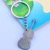 Metal Vintage Violin Keyring Bag Charm Musical Instrument Pendant Guitar Key Chain  Music Lovers