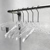 Acrylic Non-slip Clothing Hanger with Pant Clips for Men, Women, and Children - Transparent Plastic with Logo