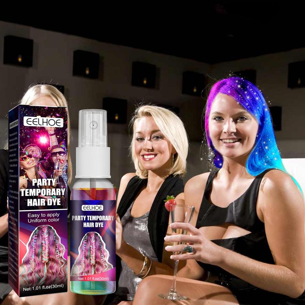 Party Temporary Hair Dye Spray Quick Temporary Hair Glitter Hair Color Glitter Styling Hair Coloring Washable Powder Dye Spray