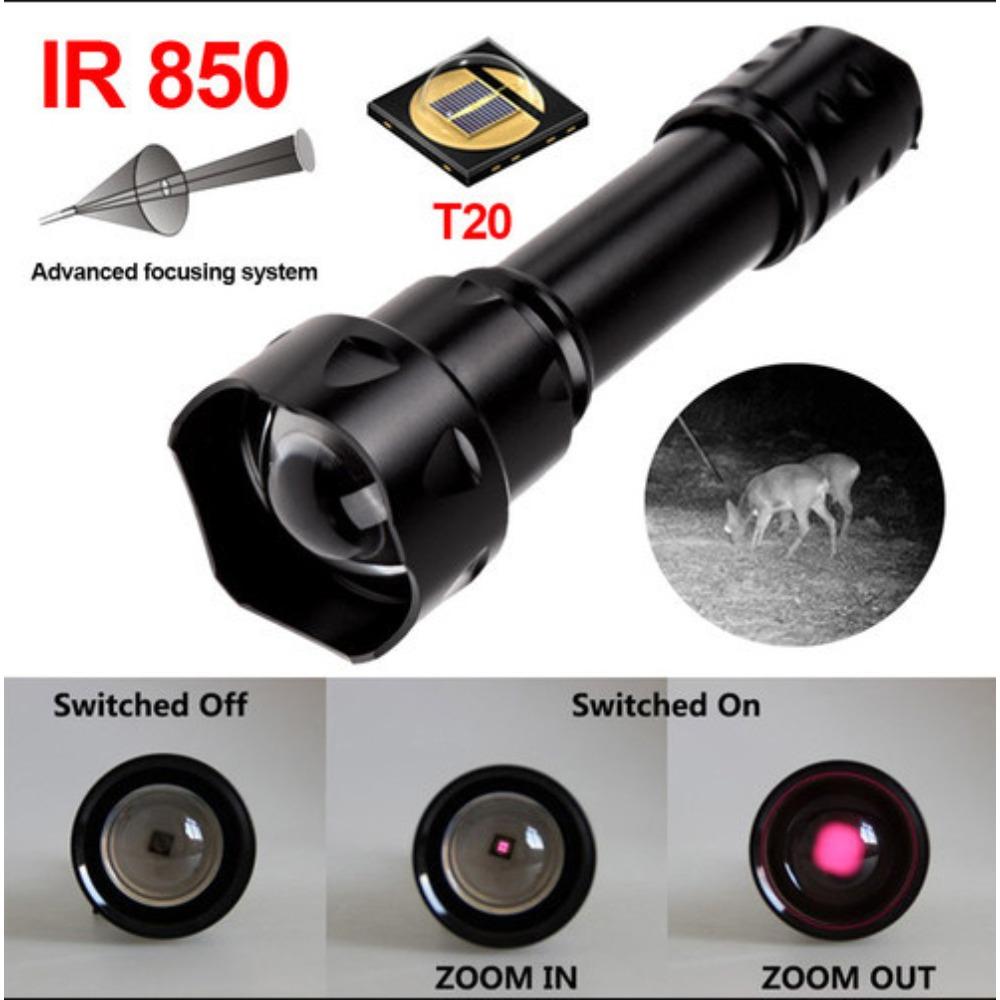 T20 850/940NM Infrared Torch | Retractable Zoom Aluminium Alloy Adventure Search Light