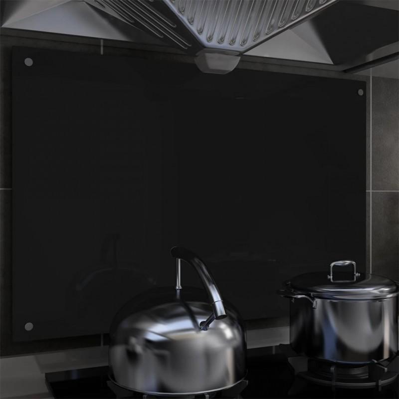 Day and Night - Day and Night Kitchen Splash Protection Black Tempered Glass 90x60 Cm