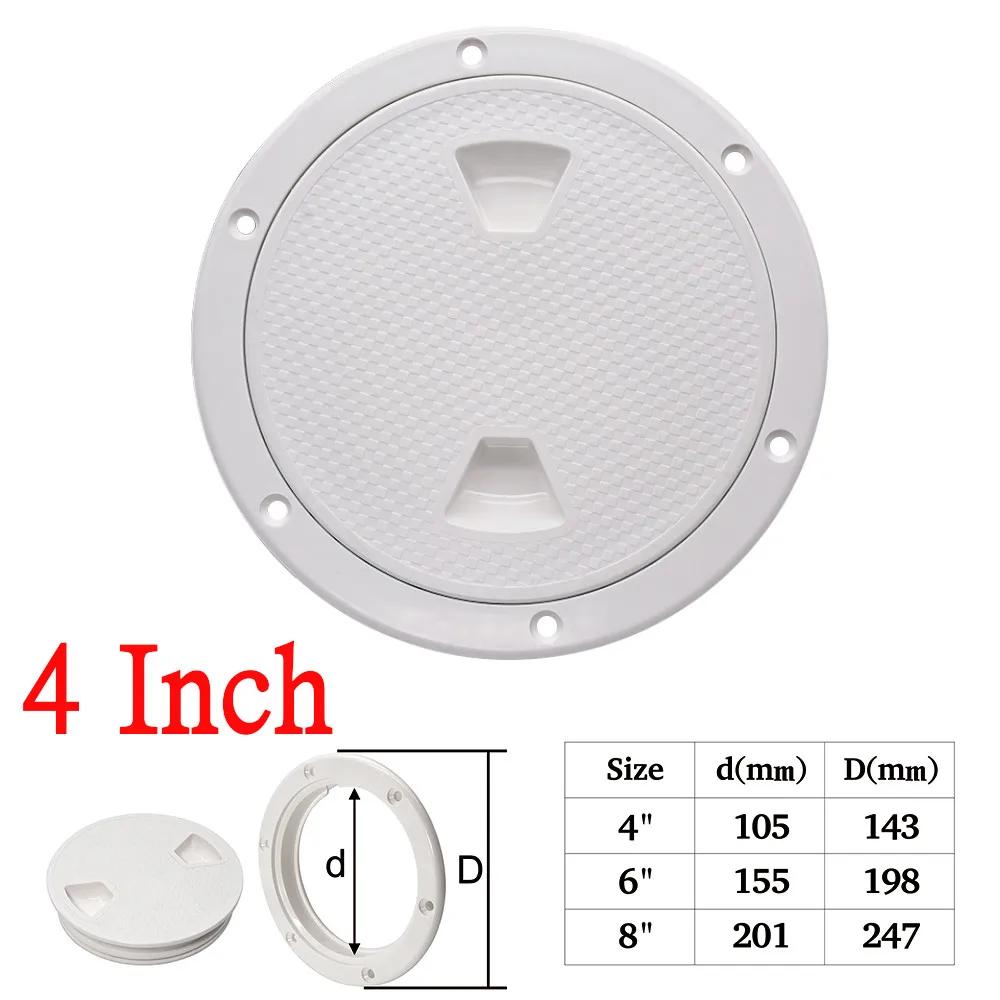 Accessoires de bateau Trappe de bateau 4" 6" 8" ABS Ronde Antidérapante Trappe d'inspection avec Couvercle Amovible pour Bateau Marin Yacht Noir/Blanc