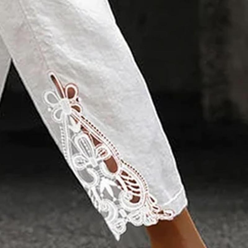 Women Casual Lightweight Drawstring Elastic Waist Pants with Pockets, S-XXL