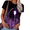Sommer 3D-gedruckte T-Shirts Freizeit Mondlicht Kätzchen Damen Pendler Elegant V-Ausschnitt Kurzarm T-Shirts Damen