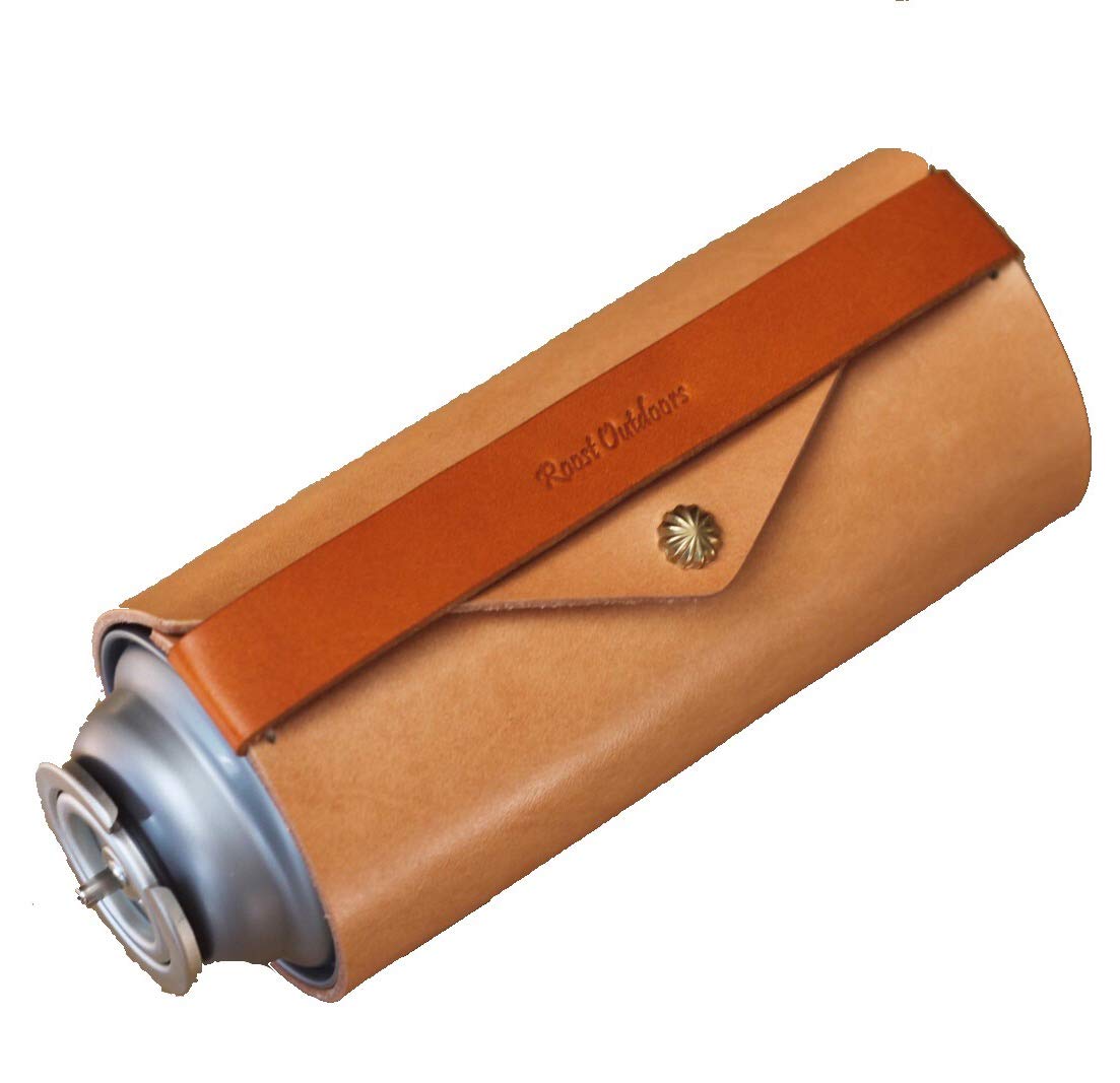 Roost Outdoors [Genuine Leather] CB Can 250g / 120g Gas Can Cover - Gas Can, Cassette Gas, Cassette Gas Cover, Genuine Leather Case (250g)