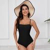 Women’s One-Piece Sport Swimsuit, Solid Monokini Bathing Suit Modest Beauty Back Swimwear for Training & Beach