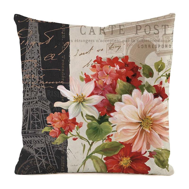 European Colorful Countryside Style Digital Printing Short Plush Pillow Covers For Car Sofa Office Cushion Cover Home Goods
