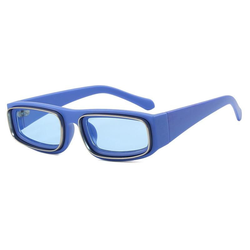 New Retro Narrow Frame Rectangular Women Sunglasses Personality Brand Leopard Camouflage Design Outdoor Men Glasses Uv400